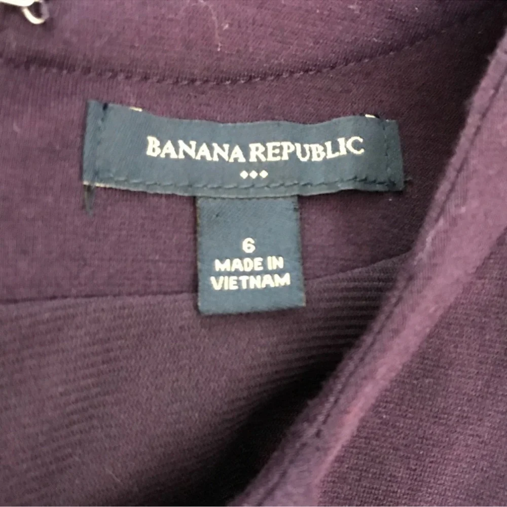 Banana Republic dark purple gorgeous size 6 Dress ruffles V neck flattering - Picture 5 of 5